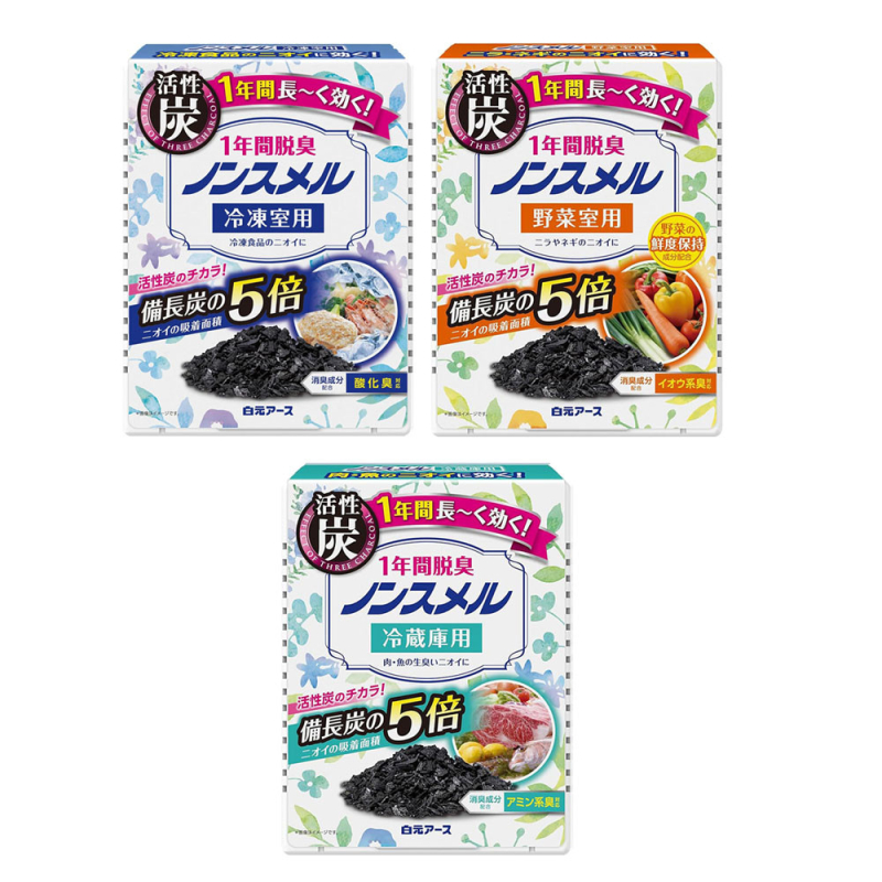 Hakugen Earth Fridge Deodorizer, Activated Charcoal Odor Absorber, Made in Japan, Long-Lasting for Refrigerator & Freezer, , large