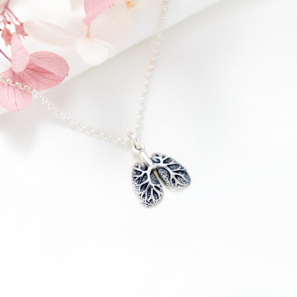 【Angel & Me】肺臟 掏心掏肺 s925 純銀 項鍊 生日 情人節禮物, , large