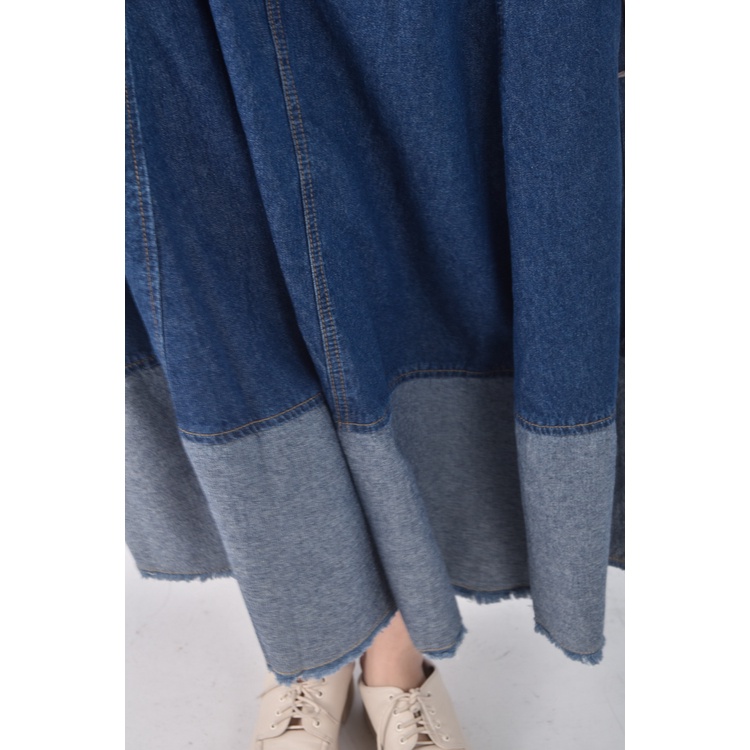 (M) suitangtang丹寧牛仔質感棉質純棉藍色長裙二手衣, , large