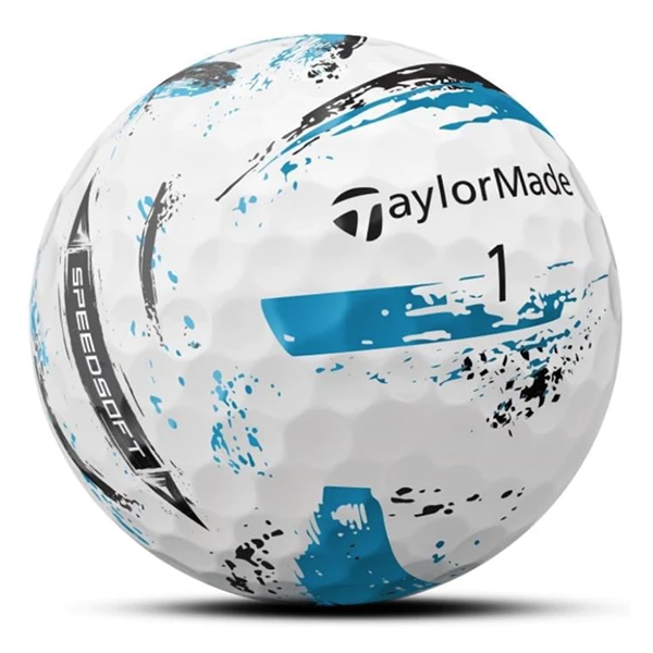 TaylorMade SpeedSoft Ink Golf Balls – 12-Pack | Blue Edition, , large