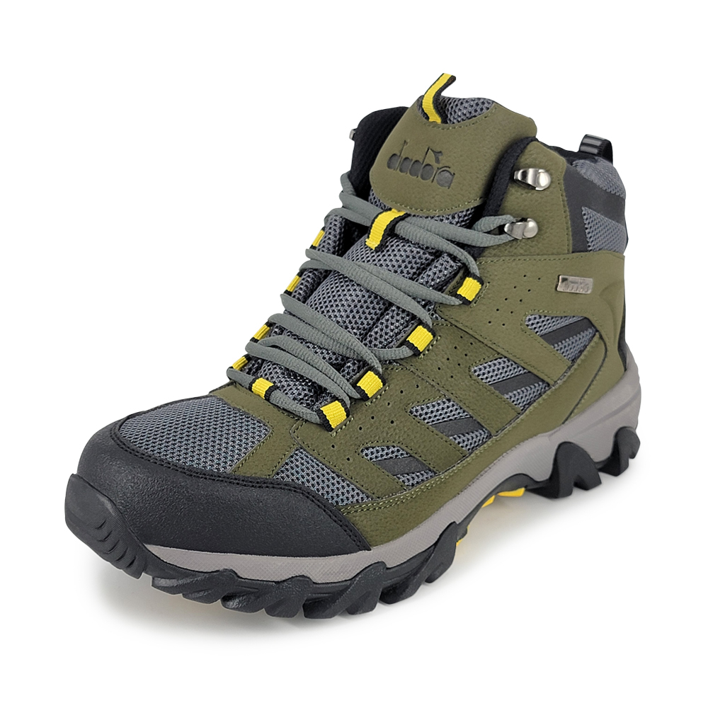 DIADORA迪亞多那 高筒抗水登山鞋 男運動鞋 越野鞋 防水 寬楦 高腳背 寬腳板 反光 吸震 減壓 防滑 綠 卡其, , large