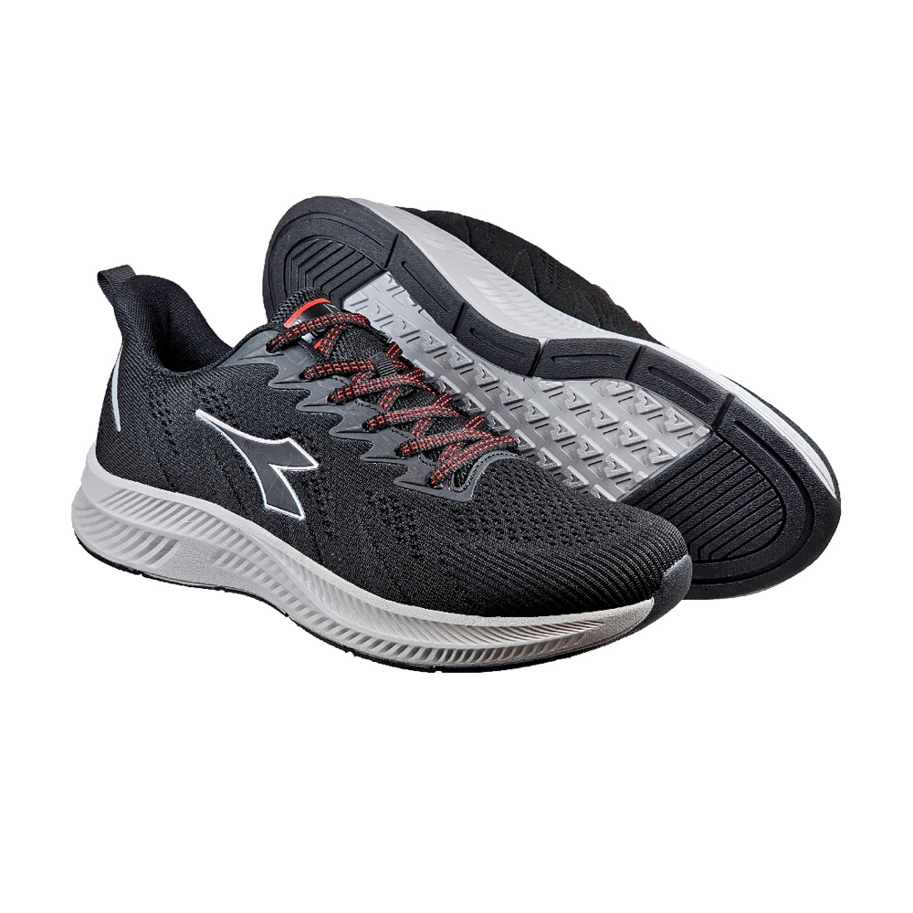 DIADORA迪亞多那 戰狼專業慢跑鞋 男運動鞋 男鞋 寬楦 透氣 耐用 反光 吸震 減壓 輕量 氣墊乳膠鞋墊 白黑 黑, , large