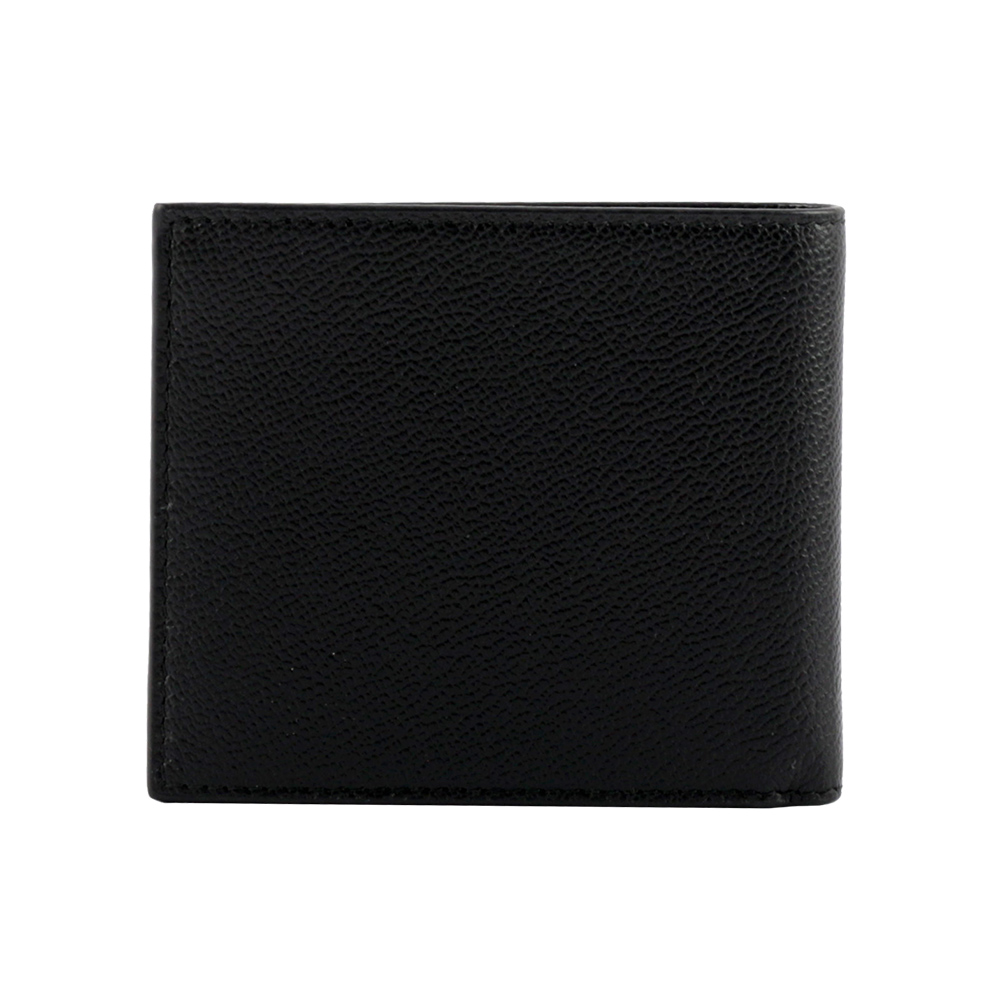 PRADA 三角牌Logo粒紋牛皮對開8卡短夾/黑色, , large