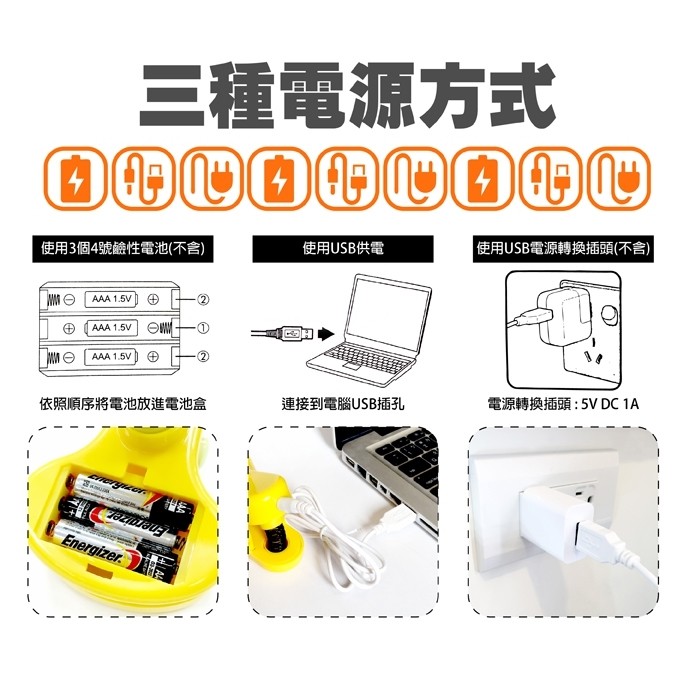 GS MALL 三段LED夾燈 電池夾燈 兩用夾燈 小檯燈 LED夾燈 夾燈 LED燈 燈具 照明燈 露營燈, , large