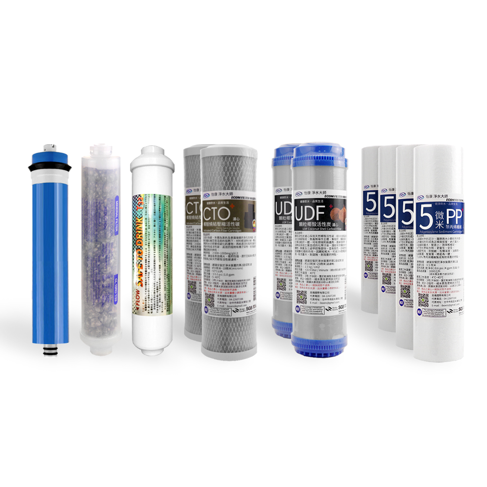 【怡康淨水】10吋標準濾心+後置銀添炭濾心組, , large