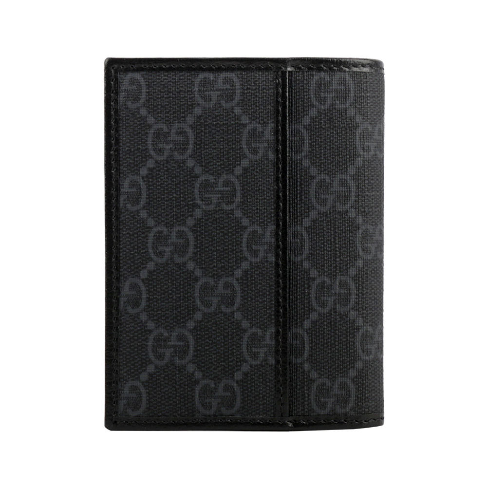 GUCCI Interlocking G Logo 附鈔票層對開名片夾/卡片夾/黑灰色, , large