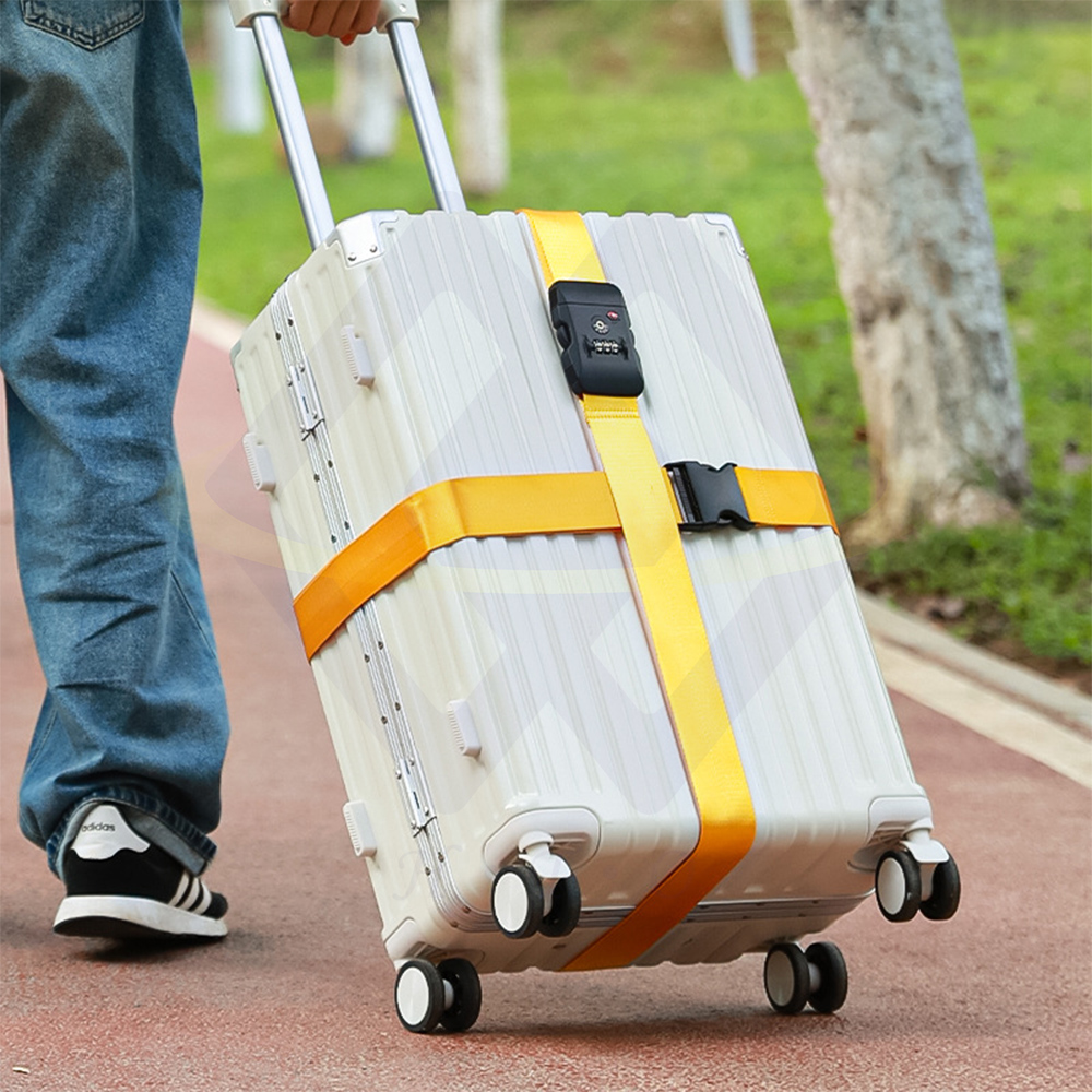 【禾統】TSA海關所行李箱束 / 多色可選 / 1條(行李束帶 行李箱固定帶 行李綁帶 可調節束帶 旅行 密碼鎖束帶), 海軍藍, large