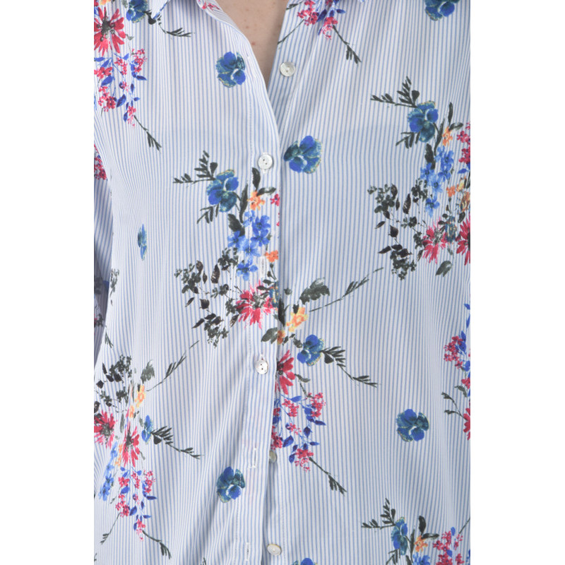 (S) only質感條紋藍色短袖上衣二手衣, , large