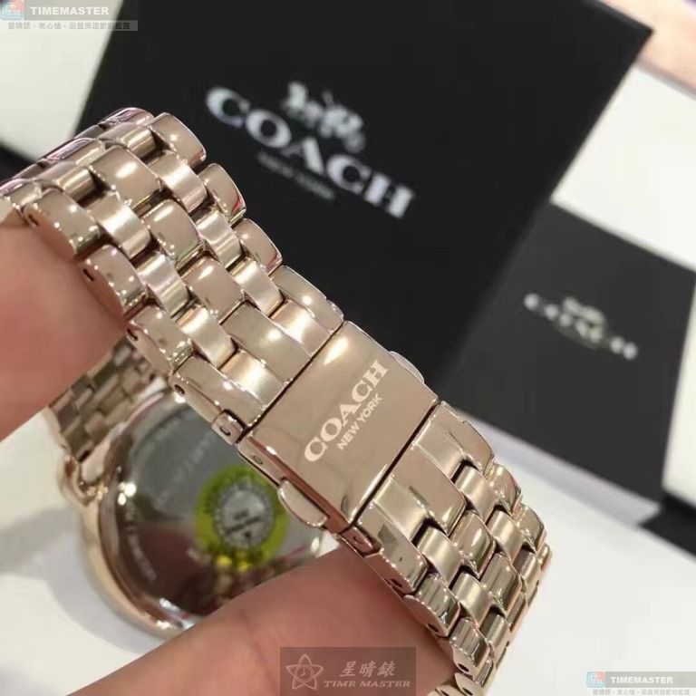 [星晴錶業]COACH手錶,36mm,CH00036白色錶面玫瑰金錶殼玫瑰金色精鋼錶帶款, , large