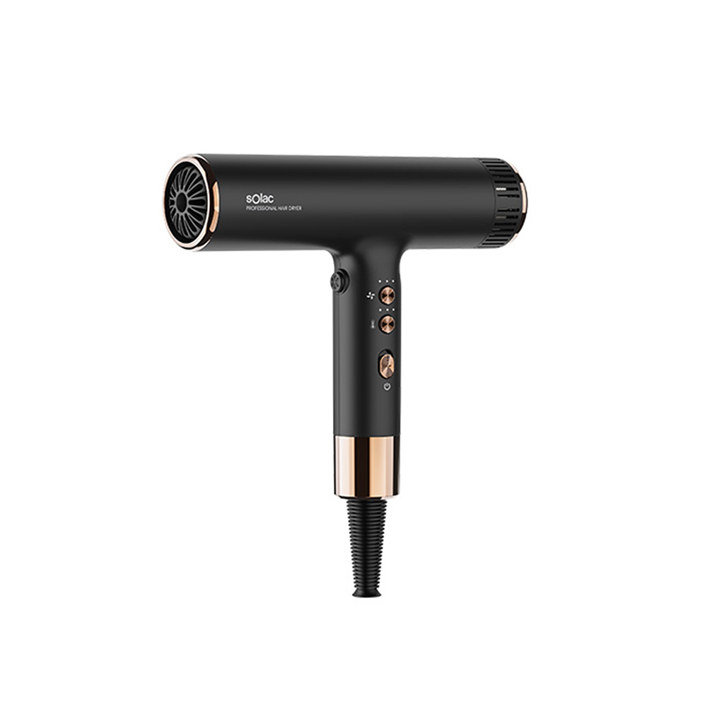 sOlac SD-1000 PRO International Voltage High-Speed ​​Negative Ion Hair Dryer (Black/Gold), , large