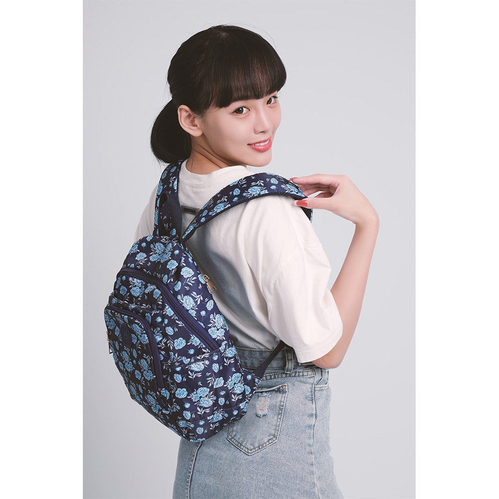 【lapagayo】典雅玫瑰尼龍後背包-PI-06399A-1-56藍色, , large