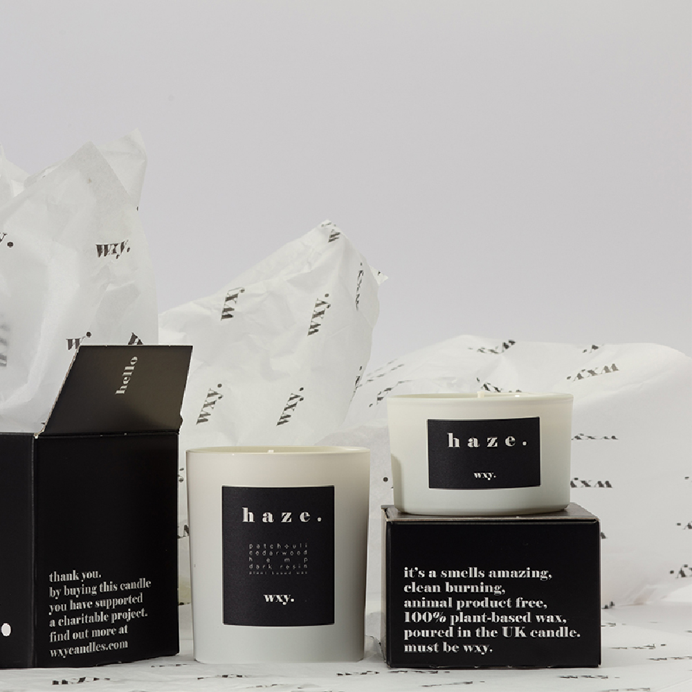 【英國 wxy】經典mini蠟燭-haze.廣藿香 & 麻/95g, , large