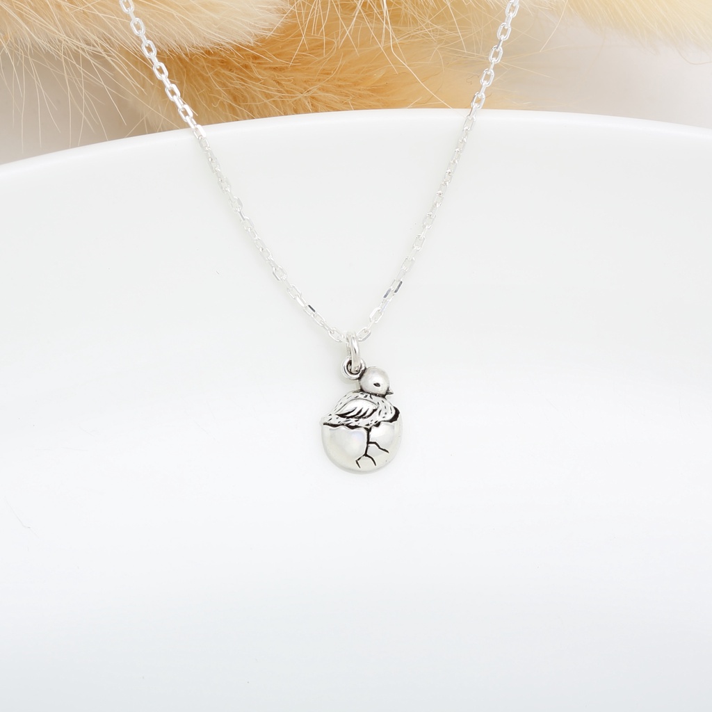 【Angel & Me】Break Baby Bird Egg s925 sterling silver necklace Birthday gift, , large