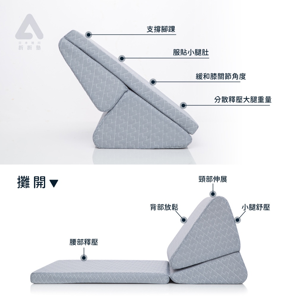 【日本旭川】人體工學多用途折折墊 募資百萬 靠墊 靠枕 和室椅-贈石墨烯毯被(款式隨機), , large