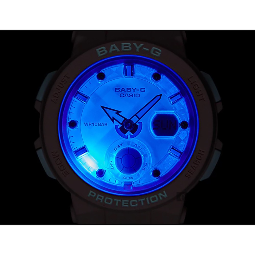 CASIO 卡西歐 Baby-G 海洋渡假 霓虹手錶-白 BGA-250-7A2, , large