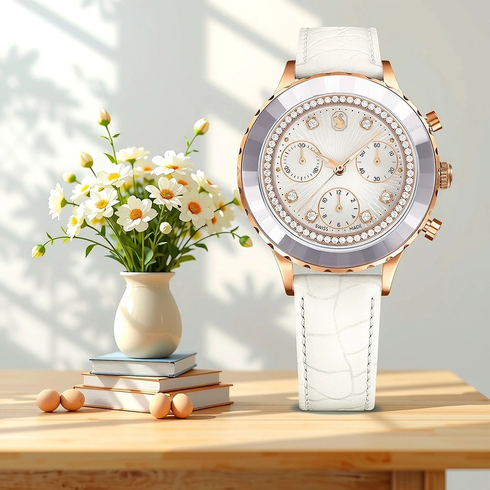 SWAROVSKI 施華洛世奇 Octea Chrono 520情人禮 水晶計時手錶 女錶-37mm 5671150, , large