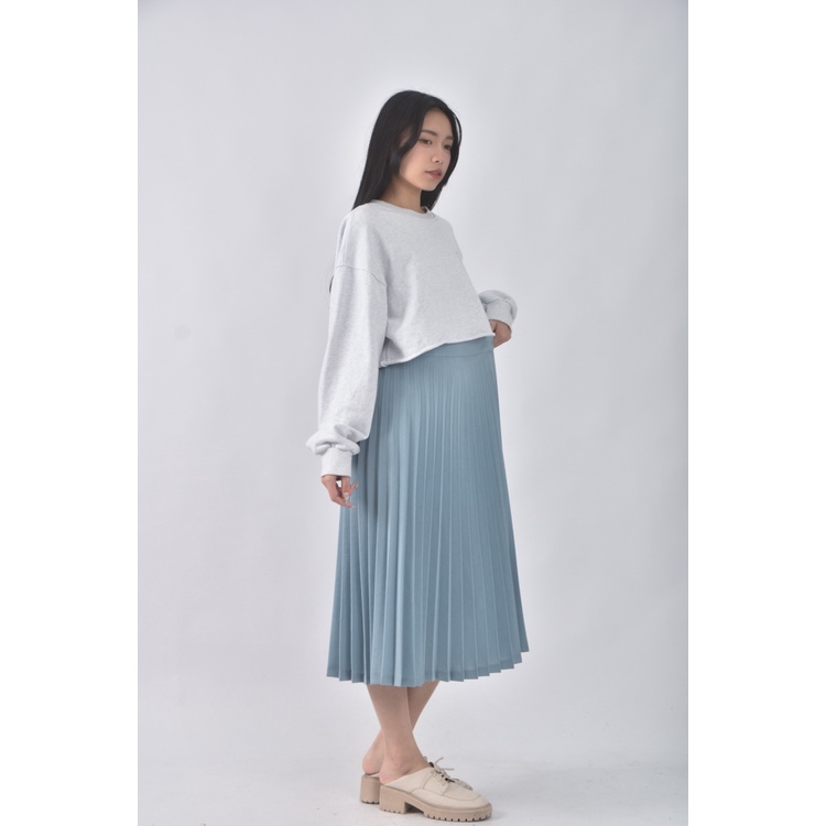 (L) 質感百褶綠色長裙二手衣, , large