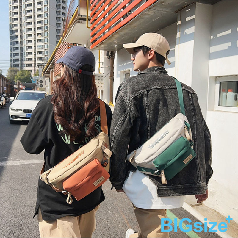 時尚撞色 胸包 斜背包-黑/藍/綠-0808136, 01黑, large