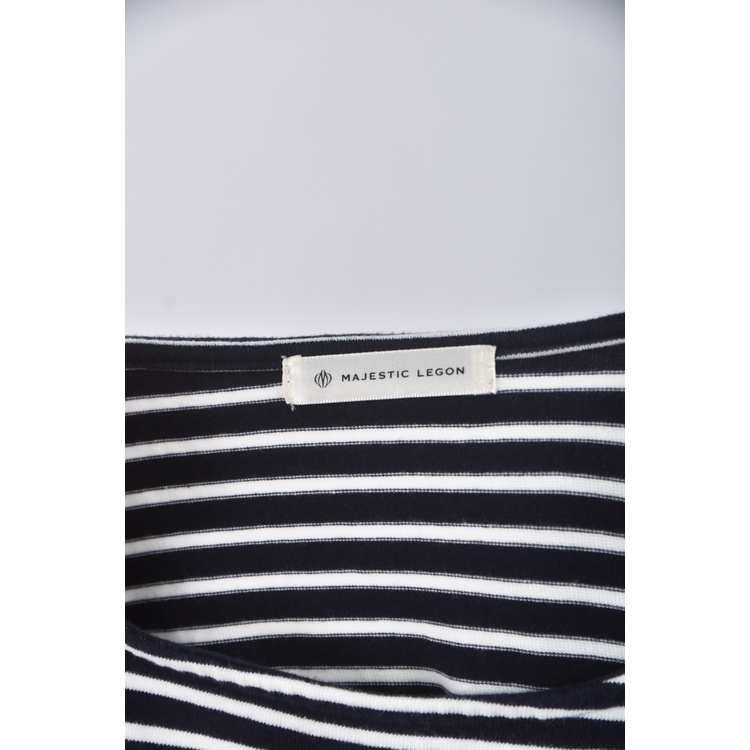 (M) majestic legon質感棉質純棉黑色長袖上衣二手衣, , large