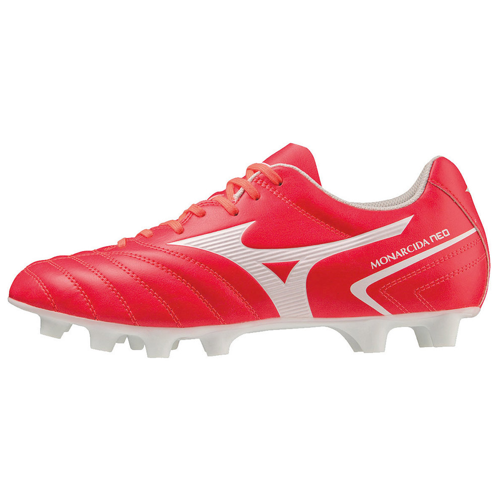 [秉宸] MIZUNO MONARCIDA NEO II 兒童足球釘鞋 紅白 釘鞋 P1GB232564 23FWO, , large