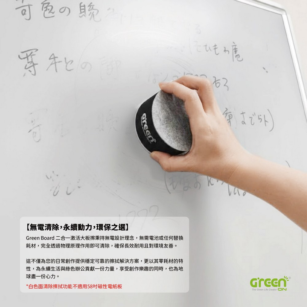 【二合一激活大板擦】Green Board 磁性電紙板專用, , large