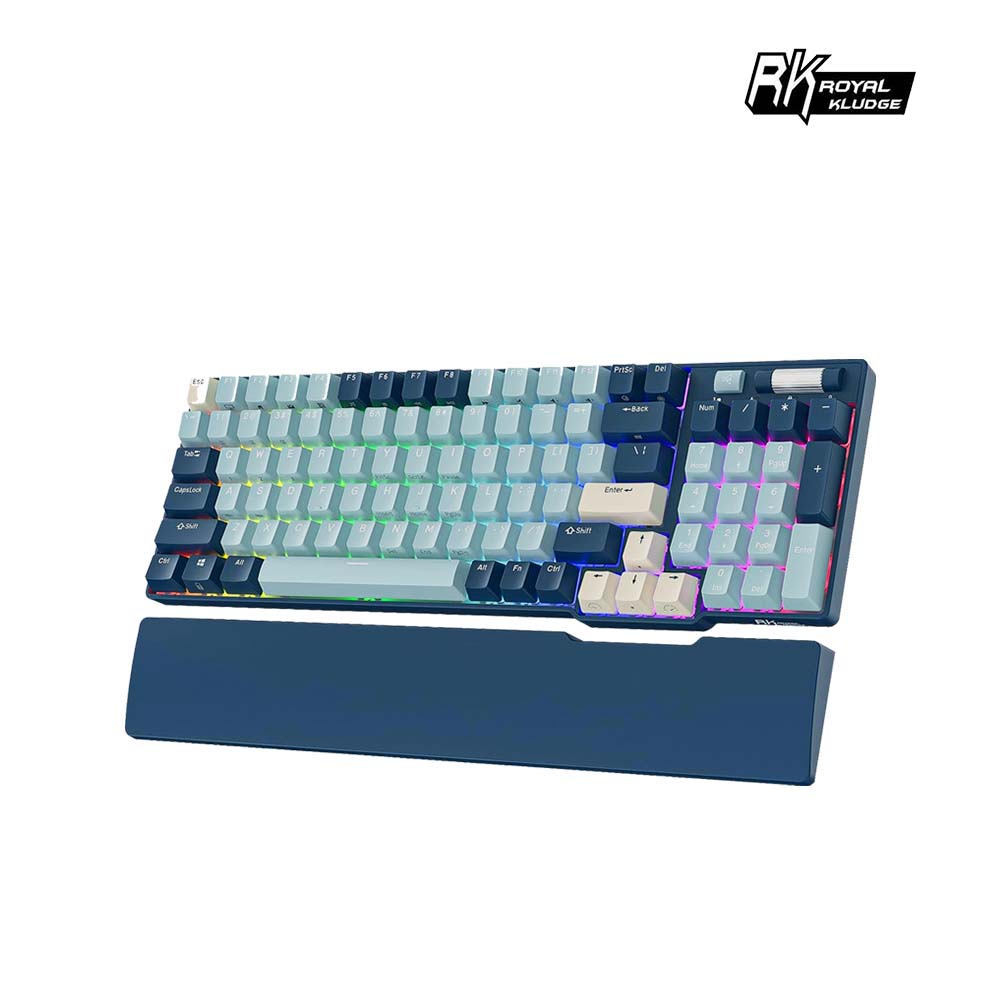 [樂維科技]RK 96｜90% 藍牙三模無線機械鍵盤 K黃軸 RGB 森林藍｜中文, , large