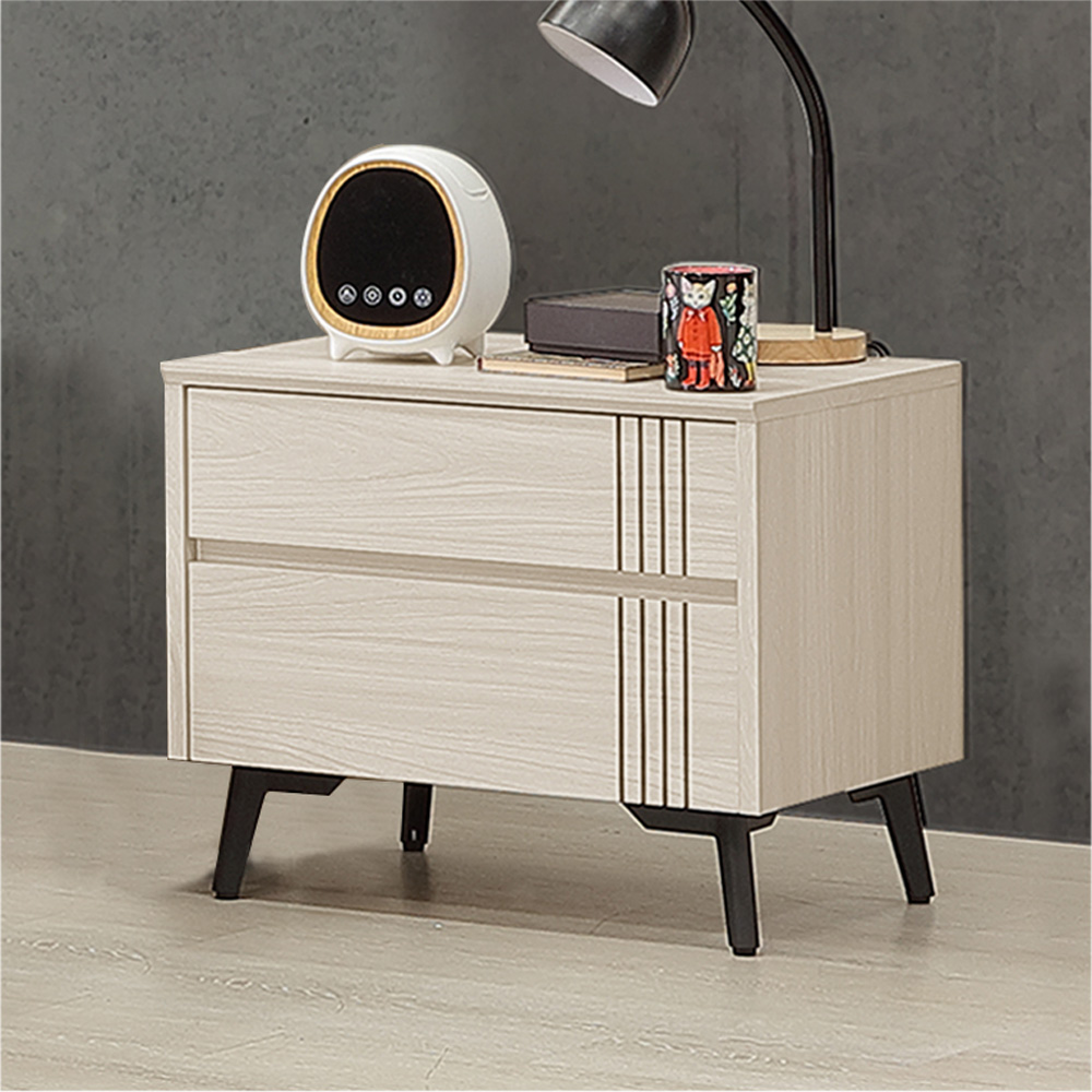 【Homelike】 喜家居二抽床頭櫃(2542), , large