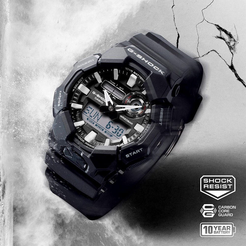 CASIO 卡西歐 G-SHOCK 10年電力雙顯手錶 學生錶 GA-010-1A, , large