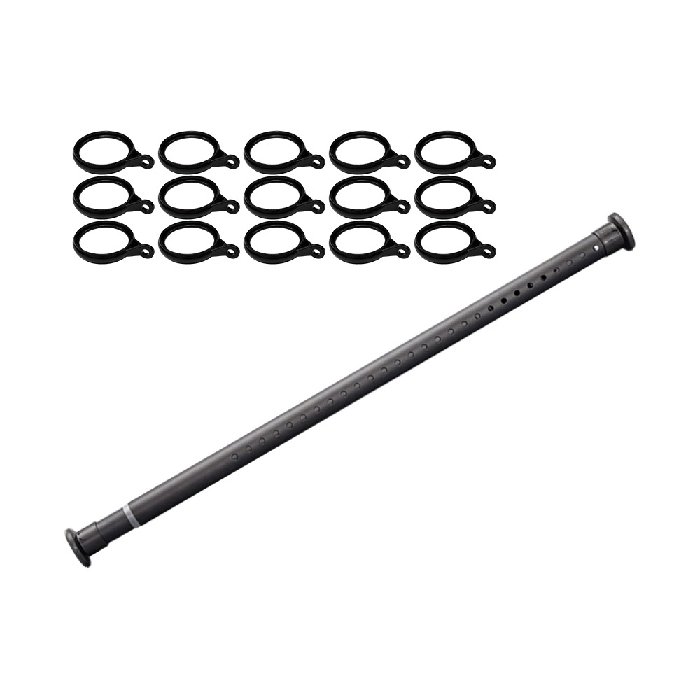 免打孔伸縮桿-磨砂黑-1.1-1.6公尺(送15個吊環), , large