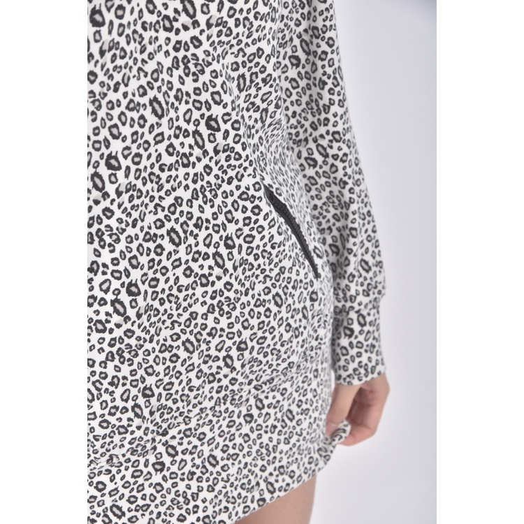 (S) 質感豹紋白色長袖上衣二手衣, , large