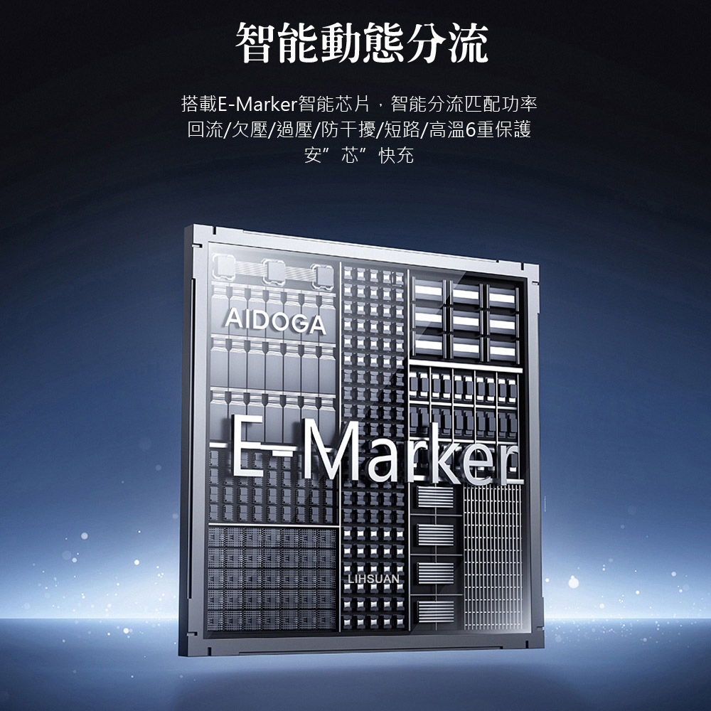 AIDOGA艾迪伽 LQ DC4191爵士系列PD一分二智能快充數據線C to C+Apple Watch全系列 線長1.5M, , large