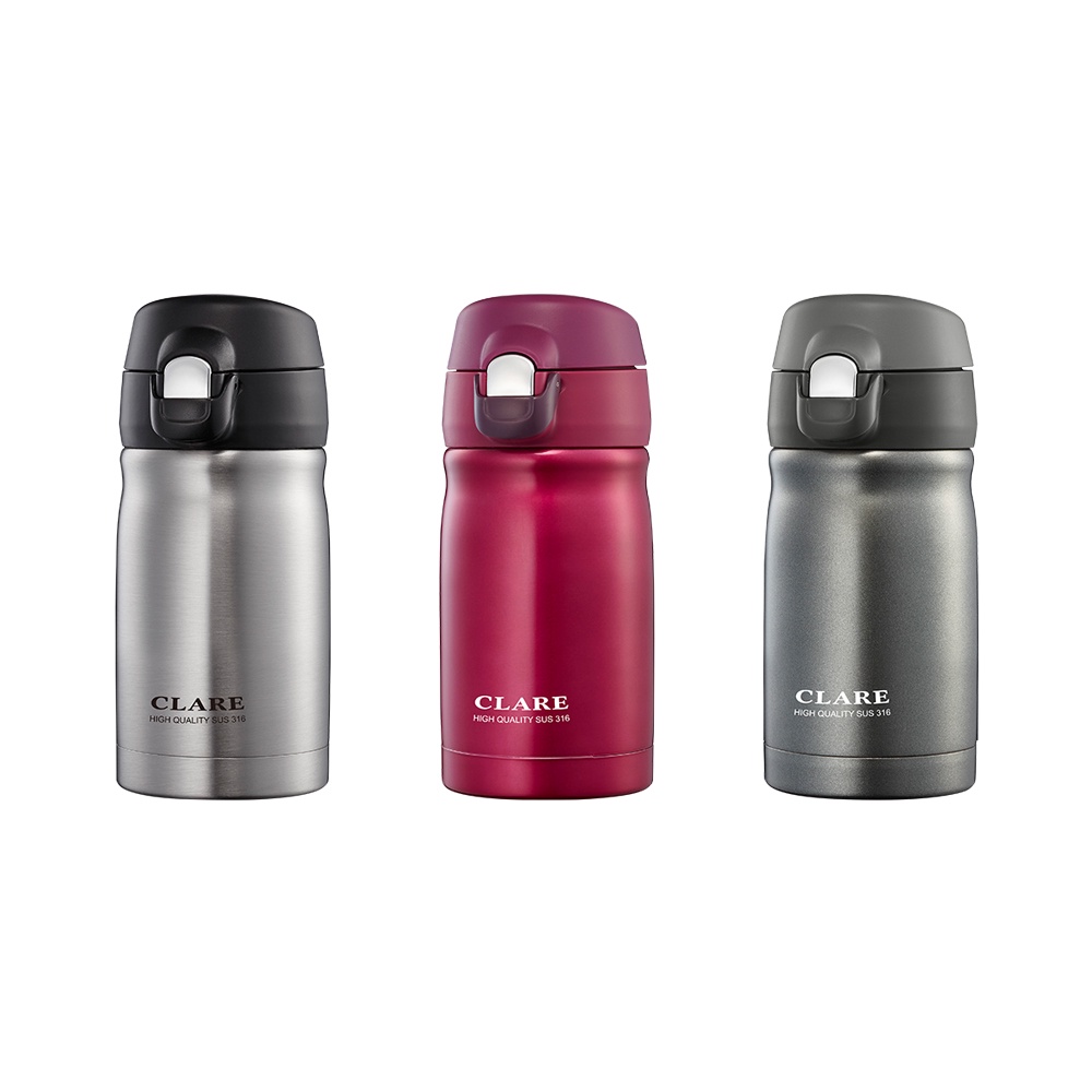 CLARE 可蕾爾 絢彩316不鏽鋼真空彈跳杯保溫杯 220cc酒紅-Leidea樂德兒, , large