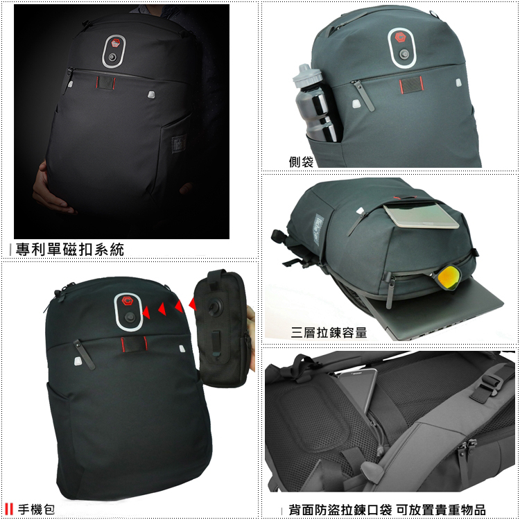 【Niche 樂奇】城市旅人牧夫座防水旅遊後背包 N-19202 隨行側背包 旅行護照卡夾包 三件組, , large