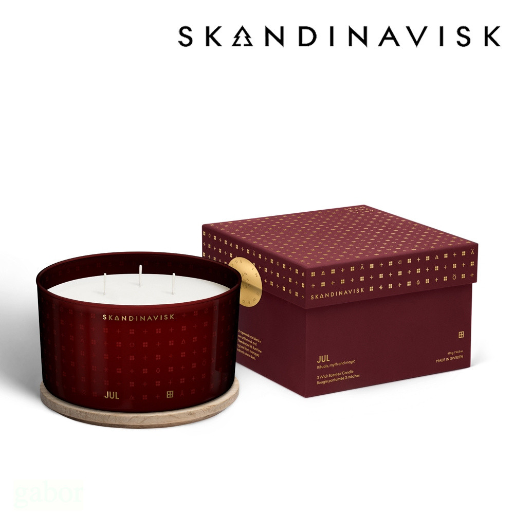 Skandinavisk 聖誕冬日限定 JUL 微醺熱紅酒 耶誕香氛蠟燭-475g, , large