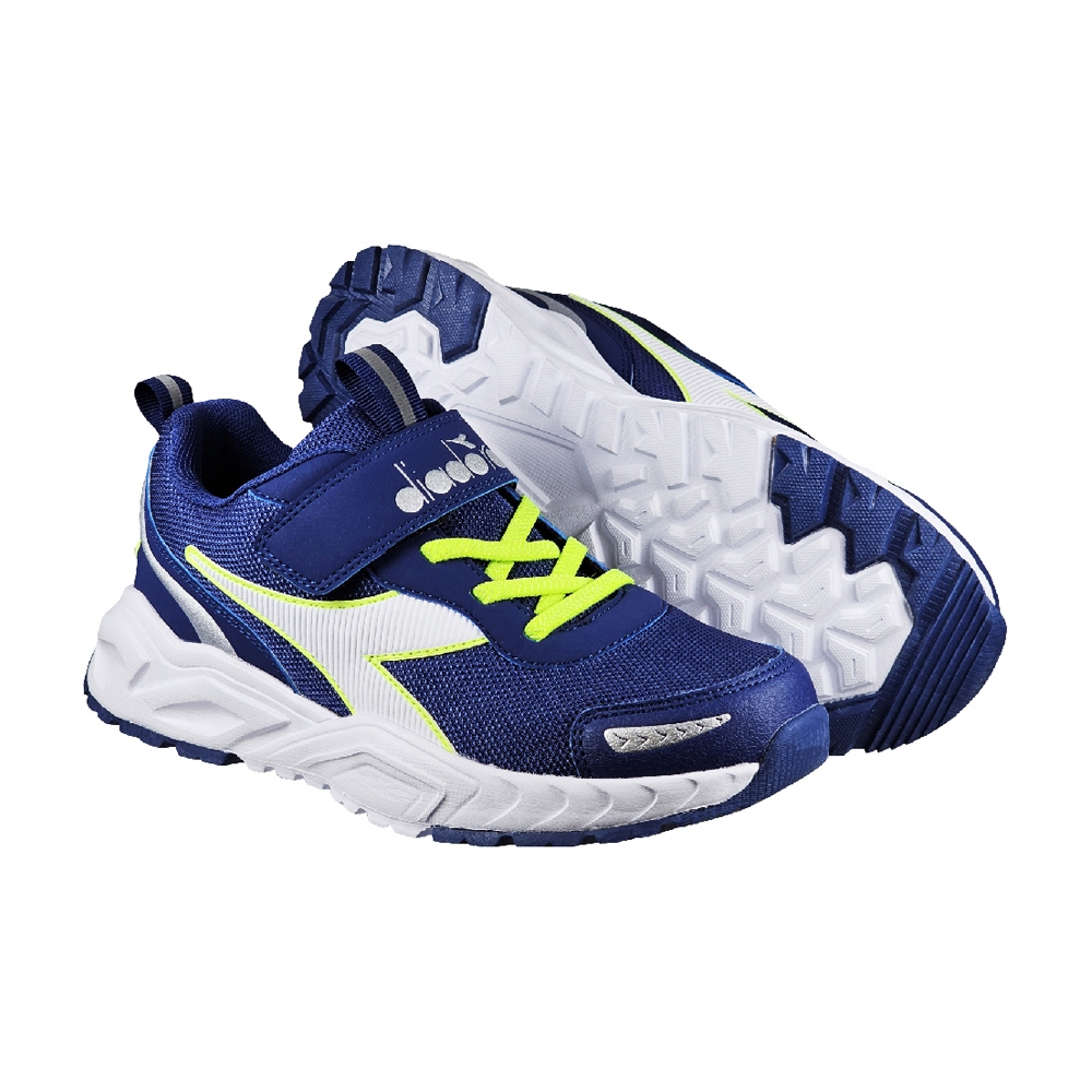DIADORA迪亞多那 探險家大童運動鞋 童運動鞋 童鞋 寬楦 透氣 保護後跟 吸震 減壓 健康鞋墊 止滑 藍 藍白, , large