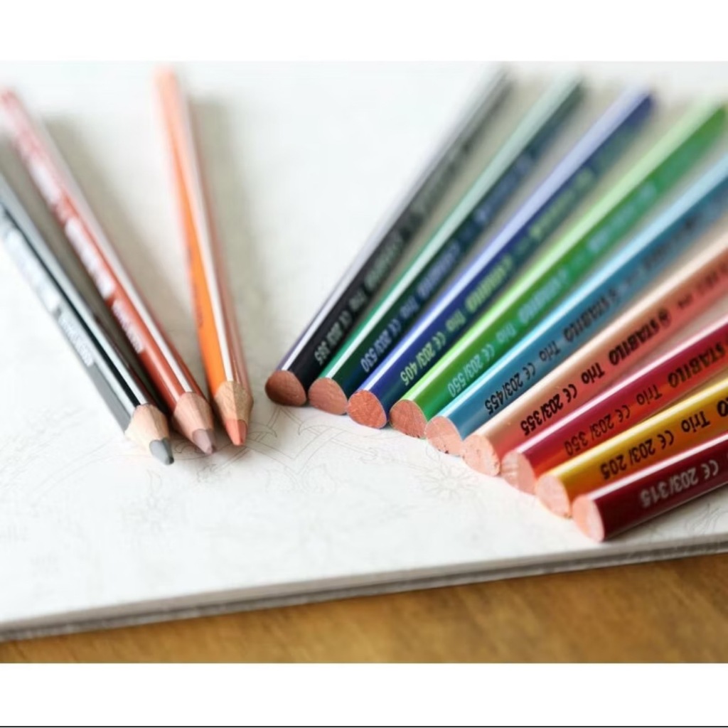 【德國天鵝STABILO】 Trio thick 繽紛樂三角筆身油性色鉛筆 4.2mm 18色(ST203/2-18), , large