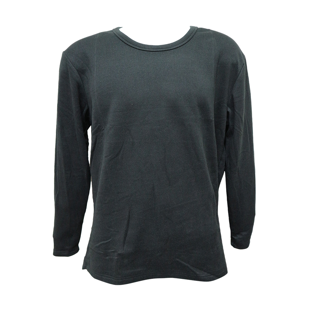 男羊毛蠶絲保暖衣-圓領-6861-黑色-M號-2件