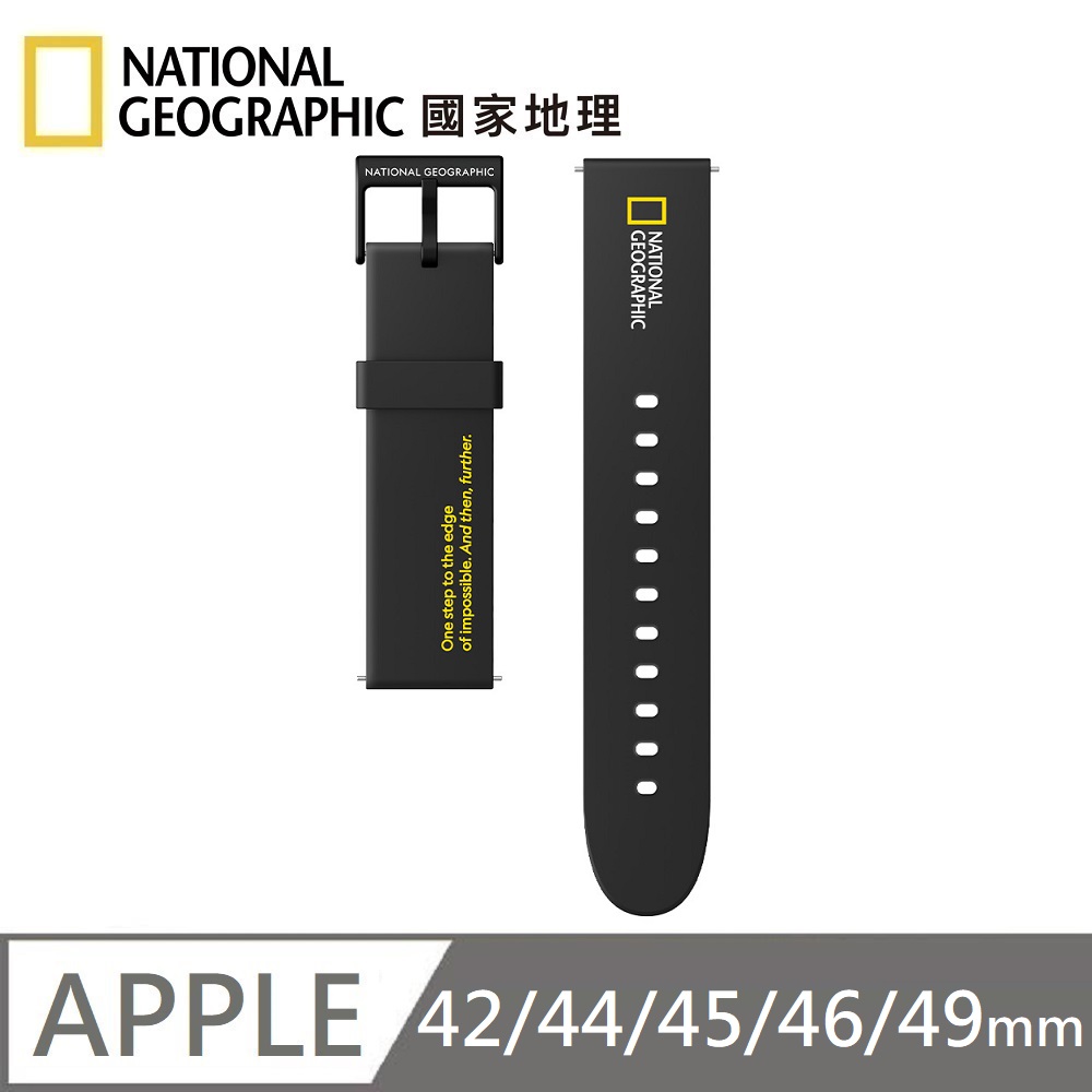 National Geographic Smart Apple Watch Strap Silicone Watchband Applicable to Apple Watch 42/44/45/46/49mm - Black , , large