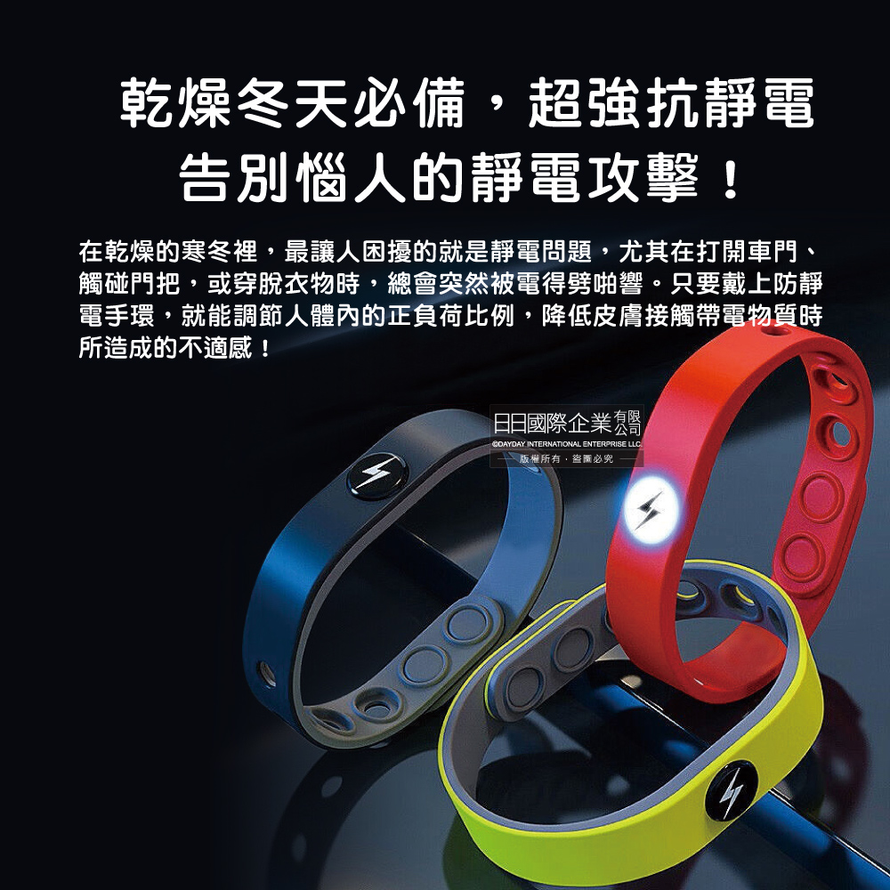 [日日好物]狼盒WOLF BOX-快速導電高密度矽膠防水防汗超強防靜電手環1入/盒-沉穩黑(運動型6段調整長度), , large
