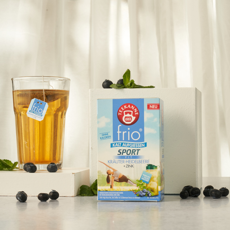 【TEEKANNE】Frio Flavored herbal tea with Blueberry flavor and Zinc (2.5g x 18bags/box) , , large