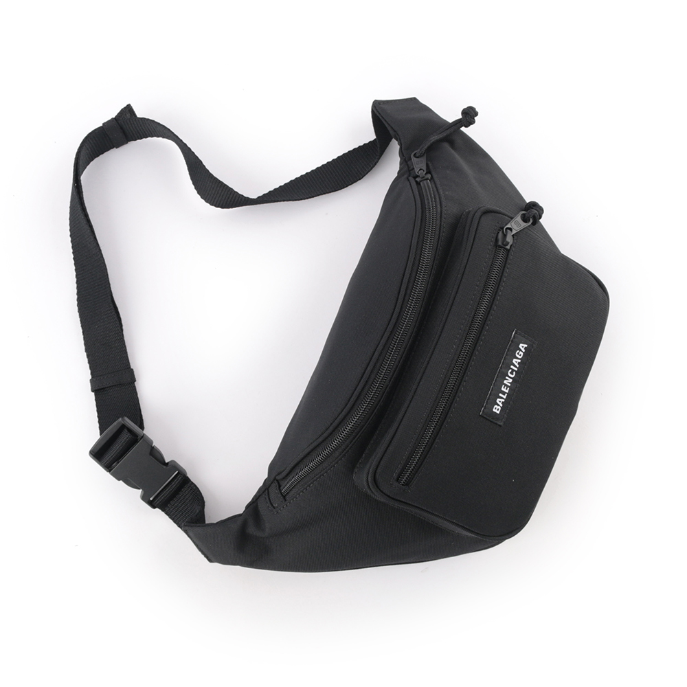 BALENCIAGA Explorer Logo尼龍腰包/胸口包/黑色, , large