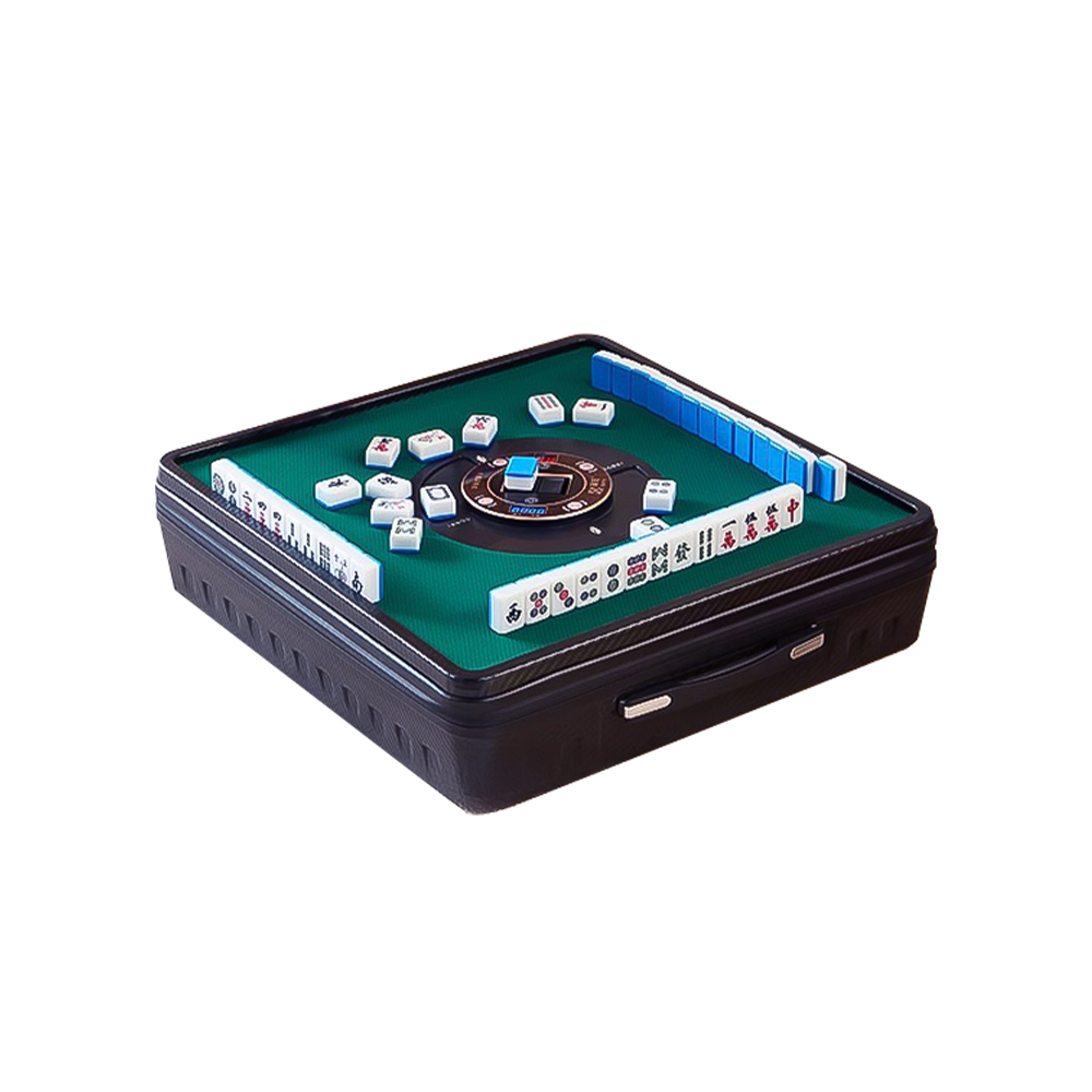 QUEYI 雀依 手提麻將機 電動麻將桌 附麻將 專用牌尺 專用收納袋 - 黑色