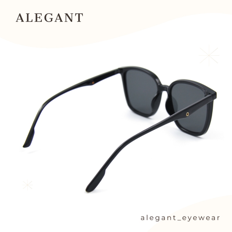 雅藝黑復古風格輕量橢圓方框墨鏡/UV400太陽眼鏡〔ALEGANT〕, , large