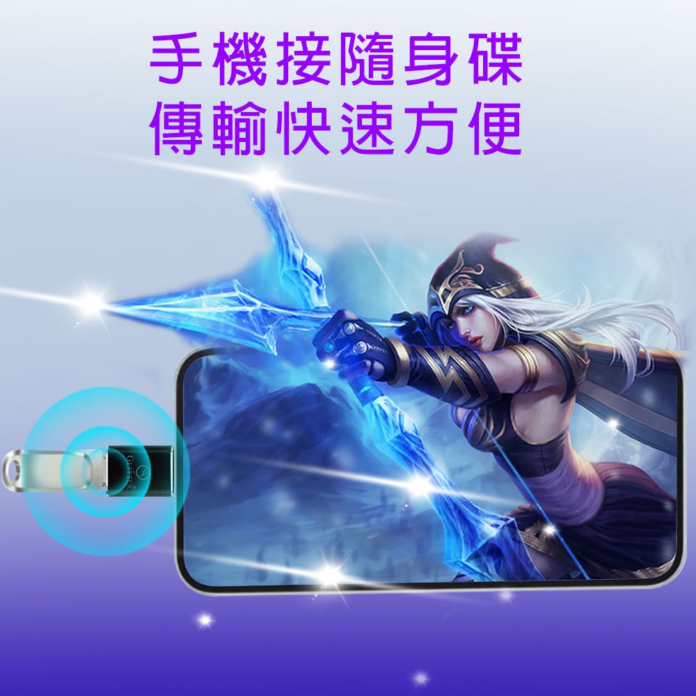 GliTTER GT-2590 USB to TYPE-C Adapter Fast Charging Support High-Speed Transmission, , large