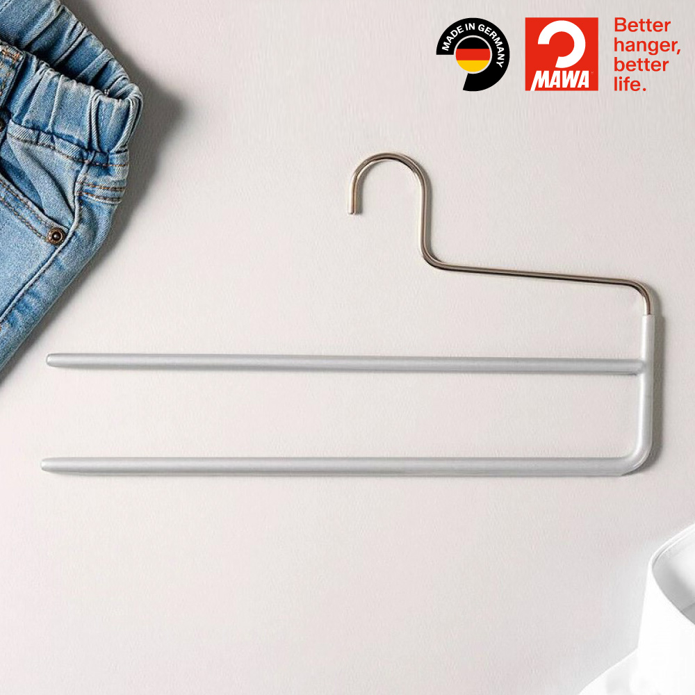 【德國MAWA】德國原裝進口 無痕止滑 多功能雙排褲架33cm 20入/黑 , , large