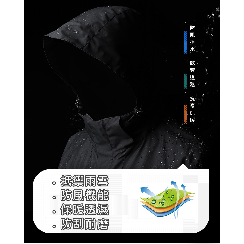 杜戛地DZRZVD 220801男士新款兩件式外套～耐用滑順YKK拉鍊.防風.防雨.保暖.kuSport.酷思柏, , large