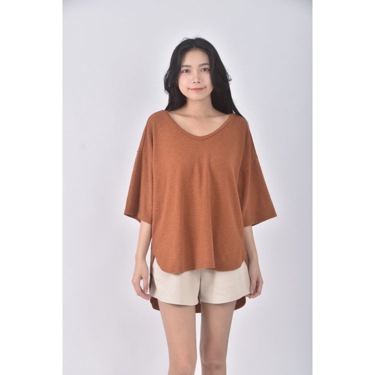 (F) farbe韓牌質感橘色長袖上衣二手衣, , large