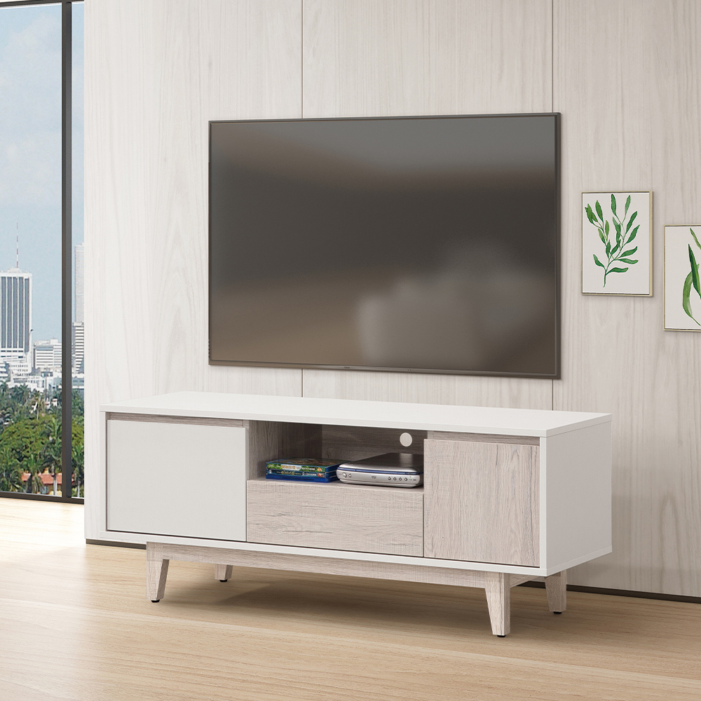 【唯熙傢俱】紀薇橡木雙色4尺電視櫃, , large