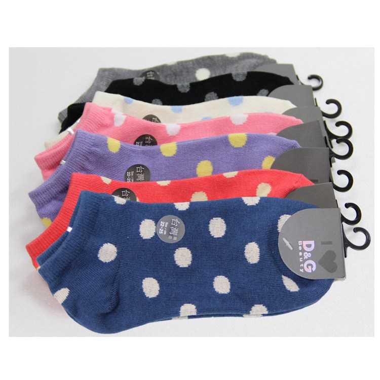 【D&G】圓點隱形襪<黑/灰>D263 女襪 襪子 短襪 踝襪, , large