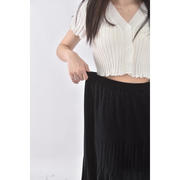 (XL) 燈芯絨黑色長裙二手衣, , large